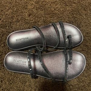 Silver sandals with sequin